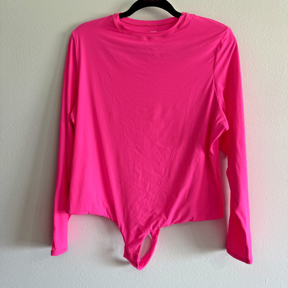 Skims Long Sleeve Fits Everybody Bodysuits Poppy Pink Womens 4X - Picture 1 of 6